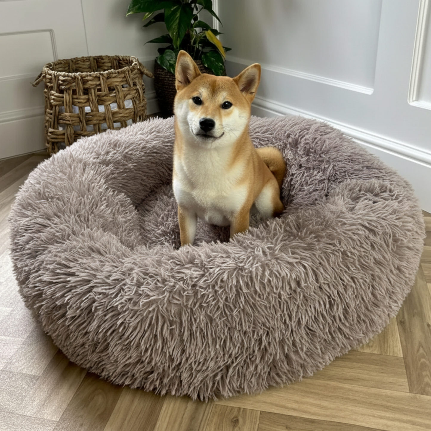 Super Soft Pet Dog Bed Plush Full Size Washable Calm Bed Donut Bed Comfortable Sleeping Artifact Suitable For All Kinds Of Dogs