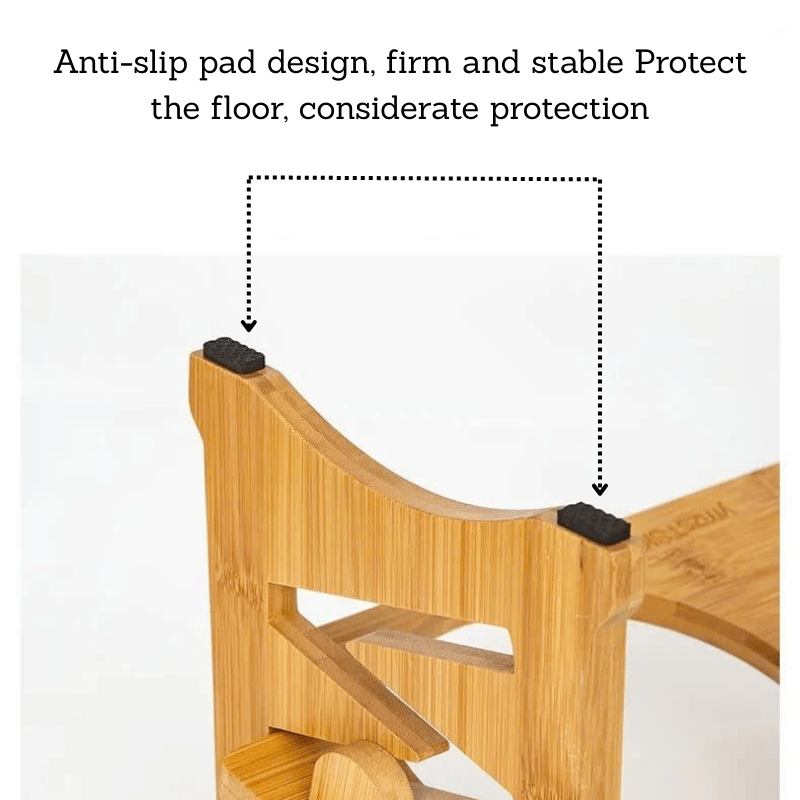 Dog Food Neck Protection Wooden Pet Bowl Rack