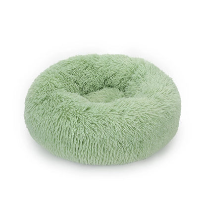 Fluffy Donut Dog Bed  Warm Soft Long Plush Pet Cushion Dog House Cat  Bed Washable Pet Sofa Mat Calming Samll Large Dog Beds