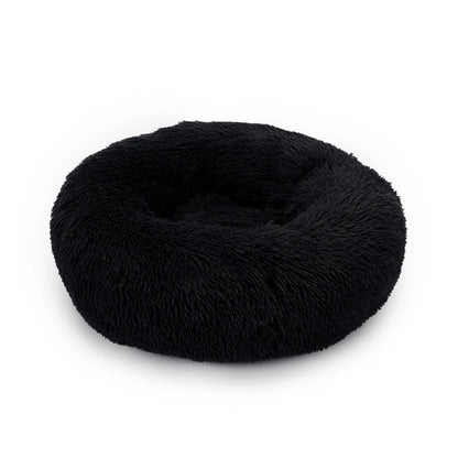 Fluffy Donut Dog Bed  Warm Soft Long Plush Pet Cushion Dog House Cat  Bed Washable Pet Sofa Mat Calming Samll Large Dog Beds